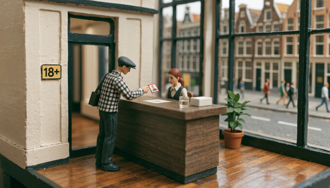Identiteitscontrole bij de balie van een Nederlands casino