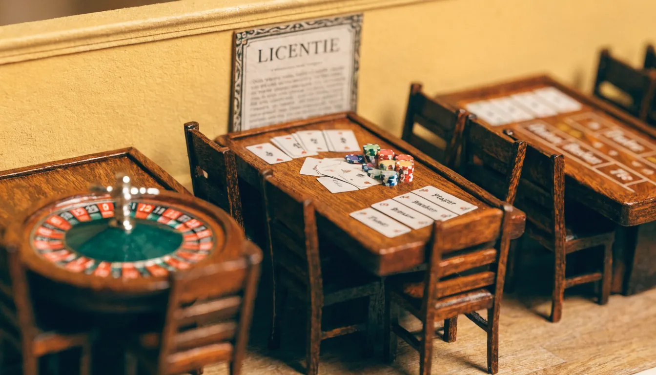 Casinospellen in een Nederlandse zaal met vergunning aan de muur